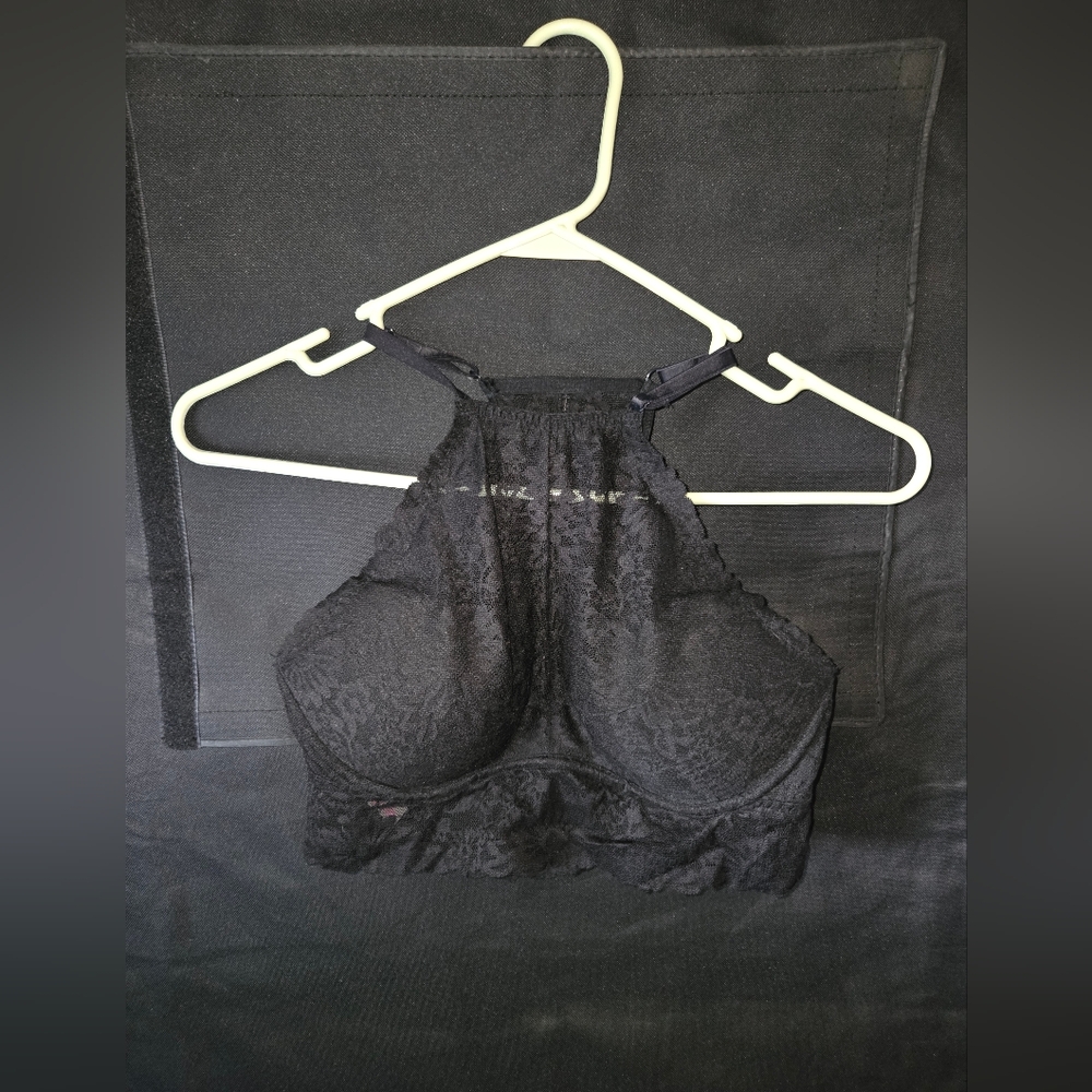 PINK Victoria's Secret Black Lace Bra Full-Coverage